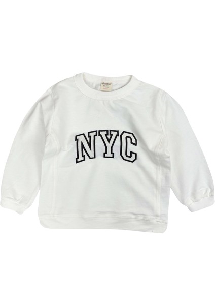 Nyc Erkek Bebek Sweatshirt Ekru