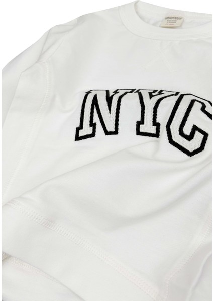 Nyc Erkek Bebek Sweatshirt Ekru