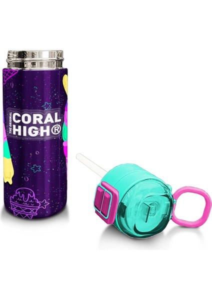 Kids Mor Pembe Dondurma Desenli Pipetli ve Direkt Içim Çelik Termos 500 ml 31980 fırsatları