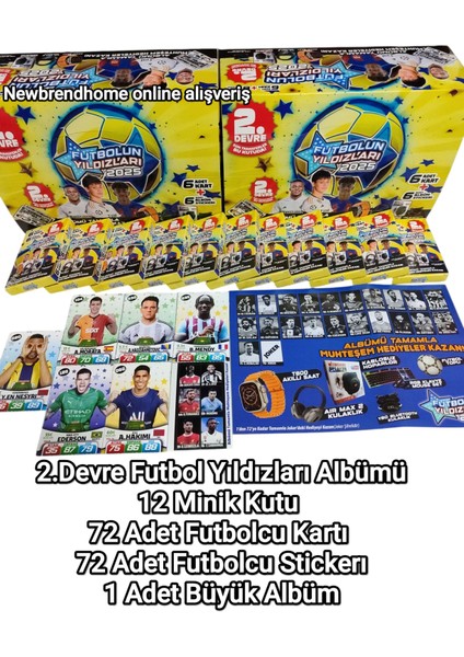 2.devre Son Transferler 2025 Futbolun Muhteşem Yıldızları (12 Mini Kutu 72 Kart 72 Sticker 1 Albüm) Oyun Kağıtları