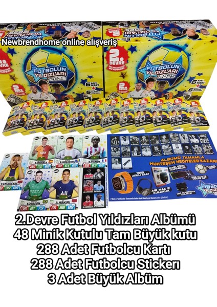 2.devre Son Transferler 2025 Futbolun Muhteşem Yıldızlar (48 Mini Kutu 288 Kart 288 Sticker 3 Albüm) Oyun Kağıtları fiyatları