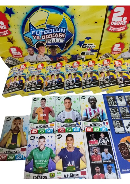 2.devre Son Transferler 2025 Futbolun Muhteşem Yıldızlar (48 Mini Kutu 288 Kart 288 Sticker 3 Albüm) Oyun Kağıtları modelleri
