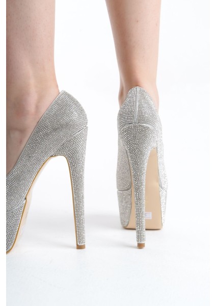 Özel Taş Kaplamalı El Yapımı Platform Yüksek İnce Topuk Kadın Düğün Nikah Nişan Abiye Ayakkabı fırsatları