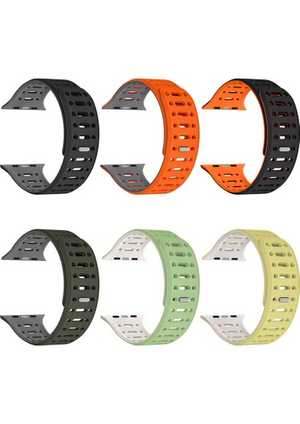 Watch 42MM Uyumlu Zore KRD-124 Silikon Kordon Strap Kayış-Koyu YEŞIL-GRI-8680436815700-TCHS111979 modelleri