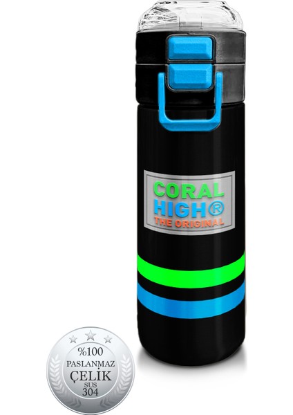 Kids Siyah Pipetli ve Direkt Içim Çelik Termos 500 ml 31929
