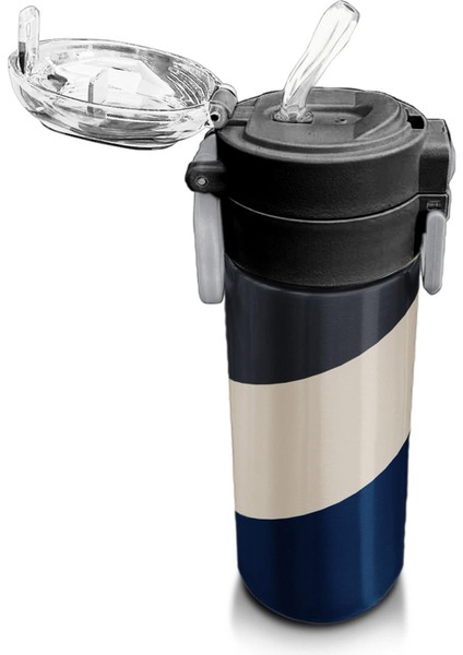 Kids Lacivert Koyu Gri Bej Desenli Pipetli ve Direkt Içim Çelik Termos 500 ml 31893 indirimleri