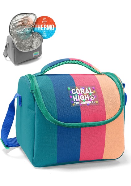 Kids Renkli Çizgili Thermo Beslenme Çantası 22779