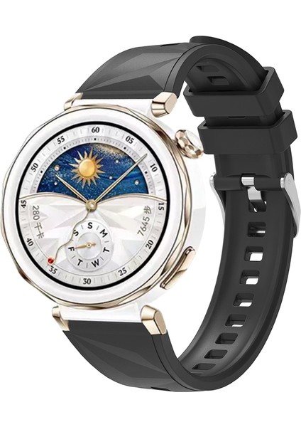 Huawei Watch Gt5 Pro 42MM Uyumlu Zore KRD-129 Silikon Kordon Strap KAYIŞ-SIYAH-8680436823415-TCHS112