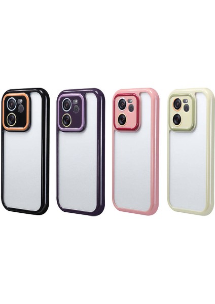Xiaomi Mi 13T Kılıf Kamera Korumalı Renkli Kenar ve Çerçeve Tasarımlı Zore Vitamin Kapak-Derin Mor-8 fiyatları