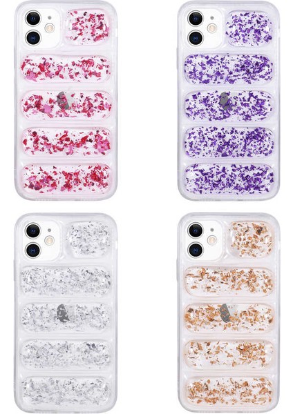 Apple iPhone 12 Kılıf Kamera Korumalı Simli Airbag'li Zore Dalga Kapak-Pembe KOYU-8680436595442-TCHS