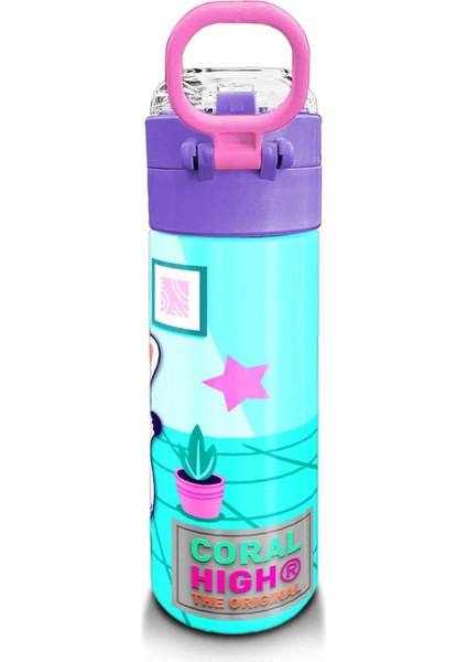 Kids Turkuaz Pembe Dondurmalı Desenli Pipetli ve Direkt Içim Çelik Termos 500 ml 31952 modelleri
