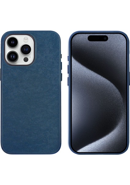 Apple iPhone 15 Pro Kılıf Zore Mikro Fiber Mimoza KAPAK-MAVI-8680436726372-TCHS93848