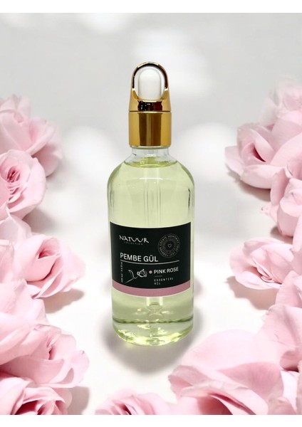 Pembe Gül Esans Buhurdanlık Difüzör Parfüm Esansı Doğal Uçucu Yağ 100 ml