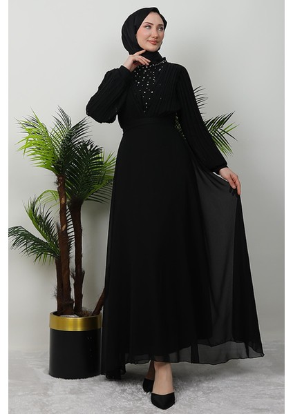 Damla Şifon Elbise Siyah modelleri