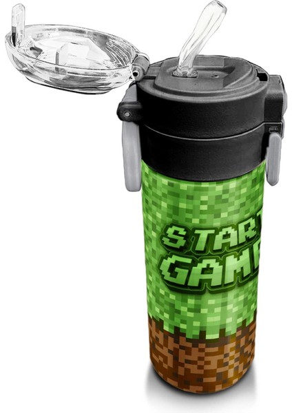 Kids High Craft Desenli Pipetli ve Direkt Içim Çelik Termos 500 ml 31992