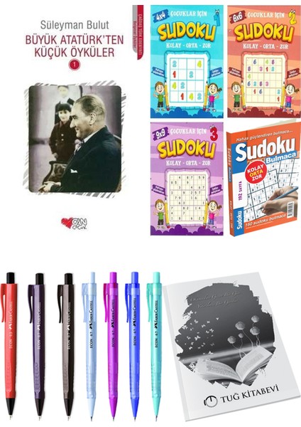 Büyük Atatürk'ten Küçük Öyküler 1 ve Sudoku 4'lü Paket Kolay Orta Zor