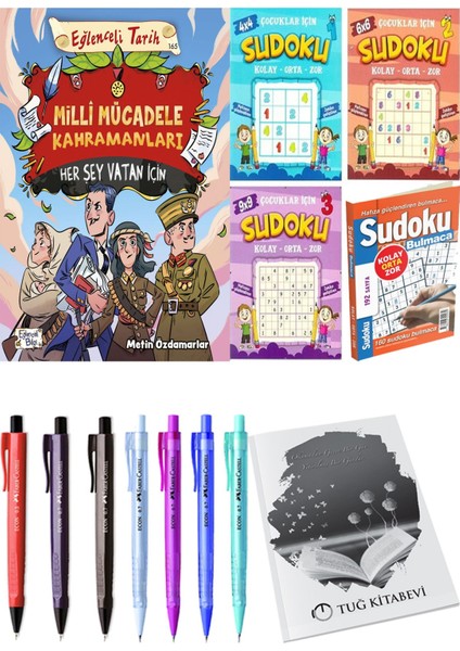 Milli Mücadele Kahramanları ve Sudoku 4'lü Paket Kolay Orta Zor