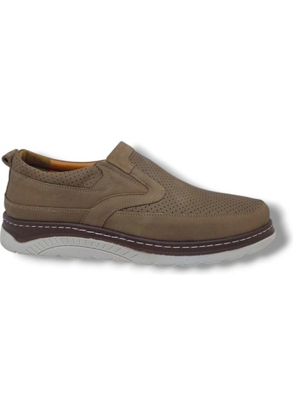 Modesa 251 Erkek Bej Nubuk Deri Loafer Ayakkabı