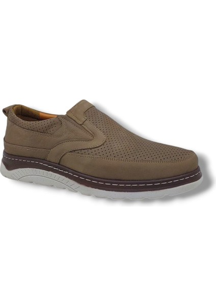 Modesa 251 Erkek Bej Nubuk Deri Loafer Ayakkabı
