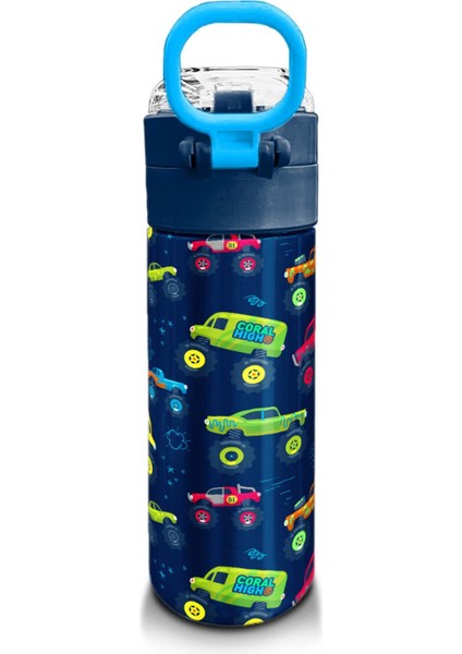Kids Mavi Lacivert Truck Desenli Pipetli ve Direkt Içim Çelik Termos 500 ml 31979 modelleri