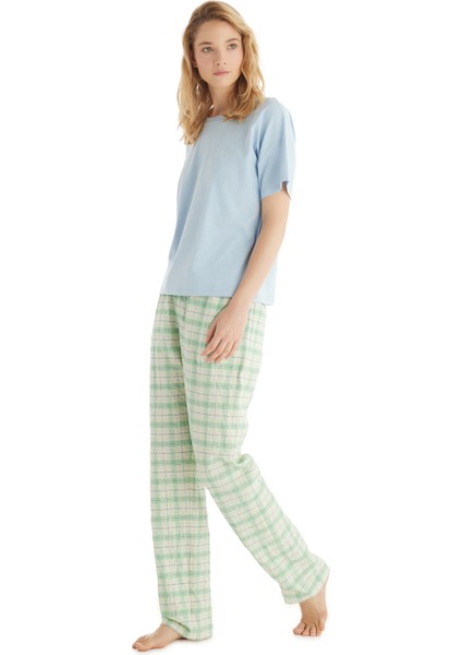 Kadın T-Shirt 60547 - Mavi modelleri