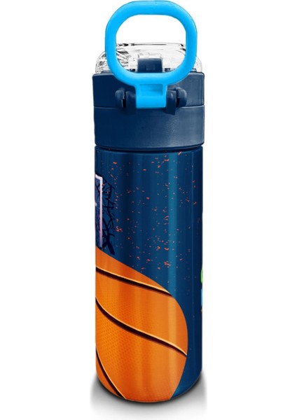 Kids Turuncu Lacivert Basketbol Desenli Pipetli ve Direkt Içim Çelik Termos 500 ml 31967 modelleri