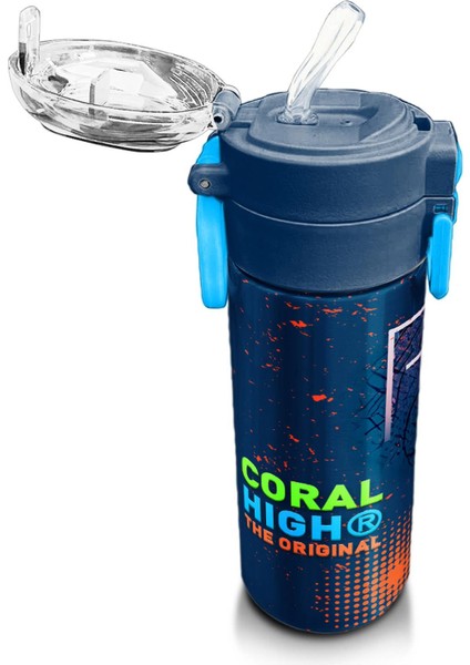 Kids Turuncu Lacivert Basketbol Desenli Pipetli ve Direkt Içim Çelik Termos 500 ml 31967 indirimleri
