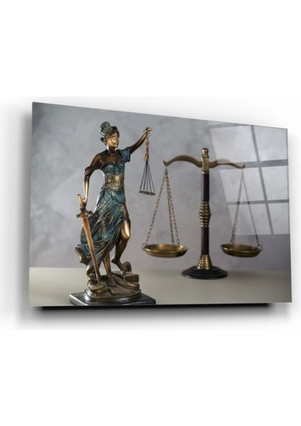 - Themis Heykeli Cam Tablo