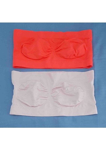 Kadın Strapless Büstiyeri 2'li Paket Beden L-Xl Renk Pudra- Nar Çiçeği fırsatları