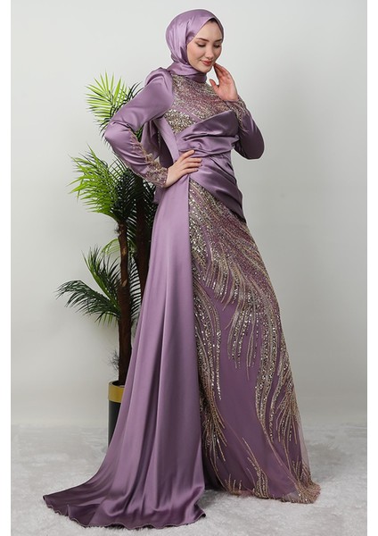 Drapeli Pelerinli Abiye Lacivert fiyatları