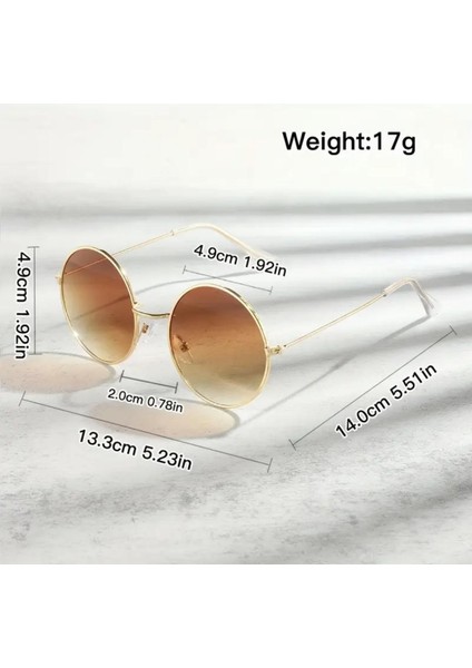 Sarı Metal Çerçeveli Oval Unisex Gözlük modelleri