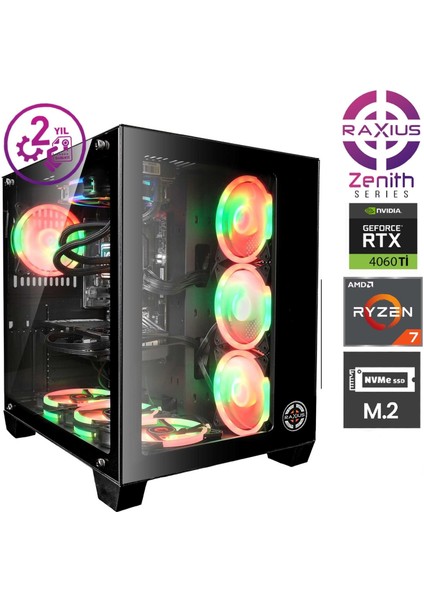 Zenith Z1 R7 4060TI-77A006 Ryzen7 7700 32GB 2tbssd RTX4060TI 8gb Freedos Gaming Masaüstü Bilgisayar