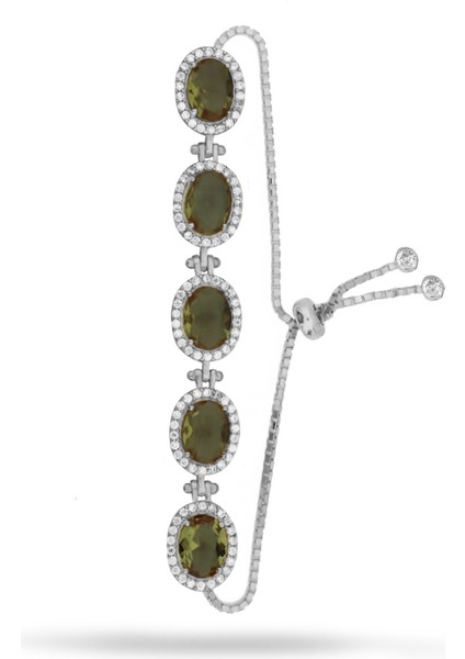 925 Ayar Gümüş Zultanit Oval Taşlı Bileklik fiyatları