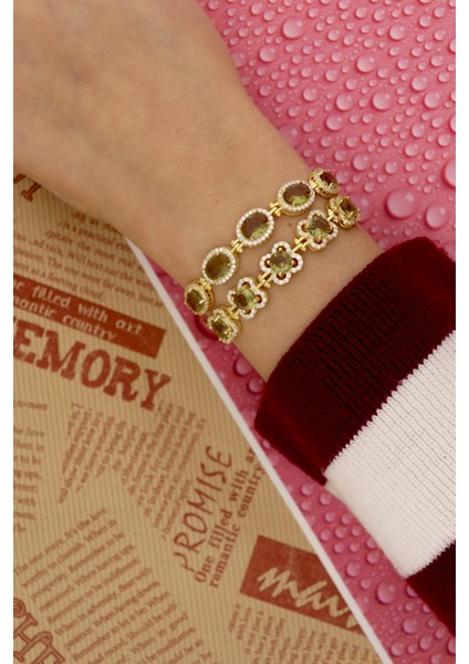 925 Ayar Gümüş Zultanit Oval Taşlı Bileklik modelleri