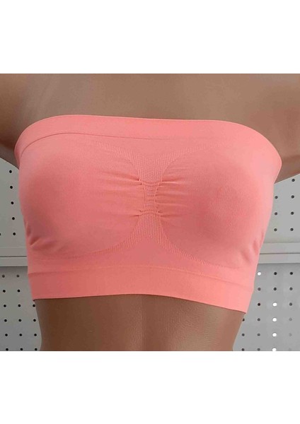 Kadın Strapless Büstiyeri 2'li Paket Beden S-M Renk Su Yeşili- Somon fiyatları