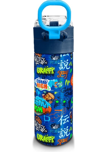Kids Saks Grafiti Desenli Pipetli ve Direkt Içim Çelik Termos 500 ml 31968 modelleri