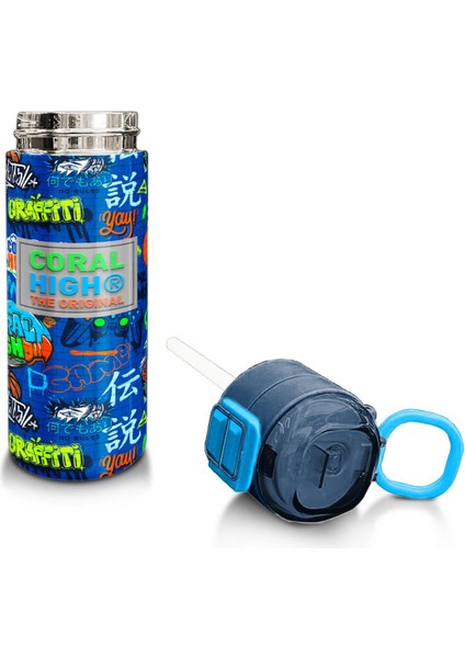 Kids Saks Grafiti Desenli Pipetli ve Direkt Içim Çelik Termos 500 ml 31968 fırsatları