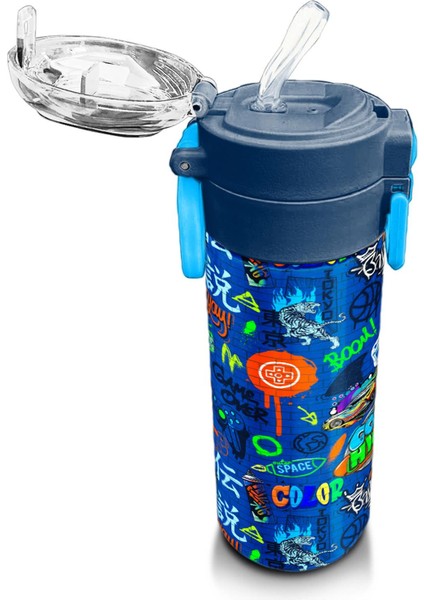 Kids Saks Grafiti Desenli Pipetli ve Direkt Içim Çelik Termos 500 ml 31968 indirimleri