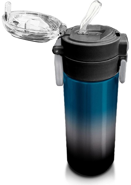 Kids Nefti Gri Renk Geçişli Pipetli ve Direkt Içim Çelik Termos 500 ml 31855 indirimleri