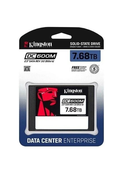 Kıngston 2,5" 7.68TB DC600M SEDC600M/7680G 560MB/S 530MB/S Sata 3 (6gb/s) Enterprise SSD fiyatları