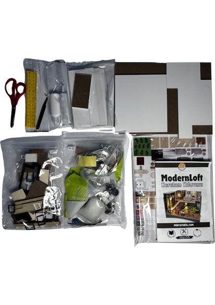 Kendin Yap Minyatür Modern Villa | Minyatür Maket Ev | 3D Ahşap Puzzle, Yetişkinler İçin El Yapımı Hediye