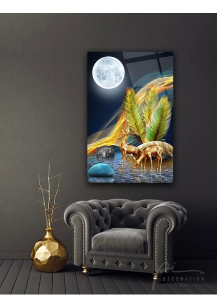 - Gold Geyikler Cam Tablo modelleri