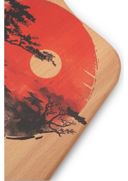 Yekpare Masif Ahşap Sunum Tahtası Kesme Tahtası Desenli Kayın Large modelleri