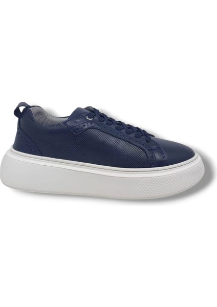 265-2031 Erkek Lacivert Hakiki Deri Casual Ayakkabı