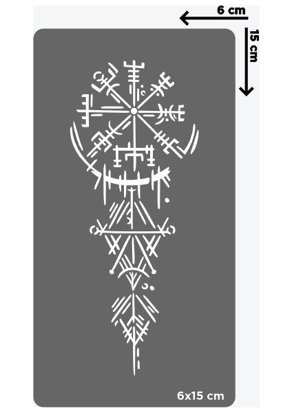 Viking Pusulası Dövme Şablonu (SPREYSİZ) fırsatları
