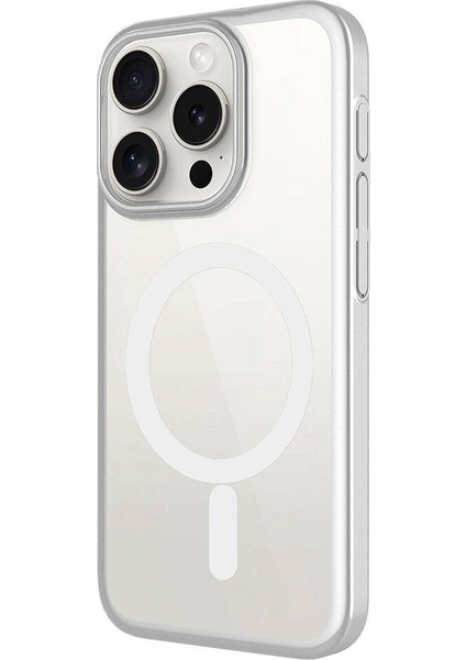 Apple iPhone 15 Pro Max Kılıf Wireless Şarj Özellikli Sert Pc Zore Mat Riksos Magsafe Kapak-Lacivert