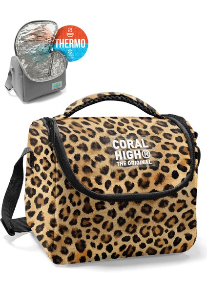 Kids Kahverengi Leopar Desenli Thermo Beslenme Çantası 22781