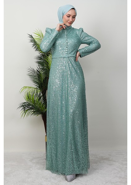 Göğsü Düğmeli Elbise Mint fırsatları