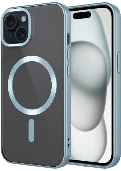 Apple iPhone 15 Plus Kılıf Mat Tasarımlı Magsafe Wireless Şarj Özellikli Zore Mat Setro Kapak-Açık Y