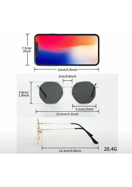 Sarı Metal Çerçeveli Geometrik Unisex Gözlük fırsatları